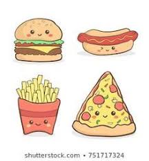 Stock Vectors Images And Vector Art About Kawaii En 2020 Dessin Hamburger