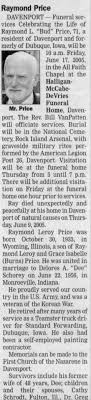 Obituary for Raymond Leroy Price, 1933-2005 (Aged 71)