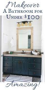 You Can Makeover A Bathroom For Under 100 Dollars Its Such A Great Transformation Diy Bathroom Makeover Master Bathroom Makeover Bathroom Renovation Diy