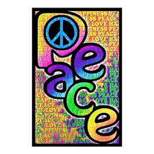 Peace Love And Happiness Blacklight Poster