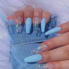 Butterfly Nails Fire Nails Blue Acrylic Nails Acrylic Nails Coffin Short