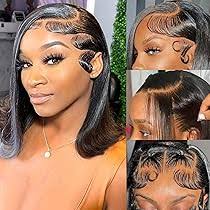 Amazon.com : HIRIREMY Curly Bob Wig Human Hair Deep Wave 13x4 HD Lace Front  Wigs For Black Women Human Hair Pre Plucked Wear And Go Glueless Short Wet  And Wavy Ombre Honey