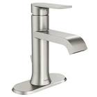 Genta Single Hole Single-Handle Bathroom Faucet in Spot Resist Brushed Nickel WS84760SRN Moen
