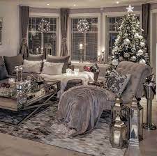 Pin By Stefanie Morganti On Home Decor Silver Living Room Christmas Living Rooms Cozy Living Rooms