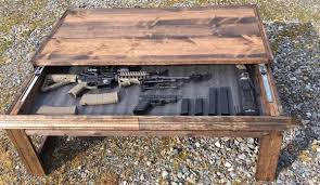 Explanations on making your own hidden gun storage place. Concealment Coffee Table Diy Coffee Table Coffee Table With Hidden Storage Coffee Table