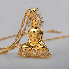 Anniyo Cambodian Style Garden Buddha Buddhism Pendant Necklaces With Cubic Zirconia Jewelry Thailand Vietna Buddha Necklace Laos Jewelry Cubic Zirconia Jewelry