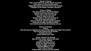 Needed 13 songs like culture 1. Full Lyrics Culture Migos Featuring Dj Khaled Album Culture Youtube