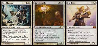 Acidic slime works well with the reveillark/karmic guide combo and generally with any bounce effects or recursion strategies. Commander Theory Applied Deckbuilding Theory Yosei The Morning