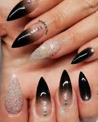 Attractive Acrylic Black Coffin Nails Designs The Most Beautiful Black Winter Nails Ideas Shiny Nails Designs Ombre Nails Glitter Black Ombre Nails