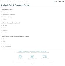 Apr 22, 2021 · random trivia questions and answers are really fun, amusement and full of learning materials from all walks of life. Scotland Quiz Worksheet For Kids Study Com
