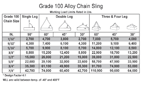 Grade 100 Alloy Chain Sling Capacity Table Fulcrum Lifting