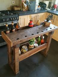 Rustic Oak Workbench Table Kitchen Island Butchers Block Prep Table Industrial Rustikale Kuchentische Kuchen Rustikal