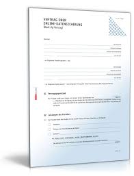 Die übliche form eines mietvertrags ist der unbefristete mietvertrag. Vertrag Online Datensicherung Muster Zum Download