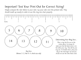 Ring Size Chart Print Out Ring Size Guide Measure Ring