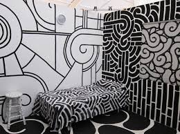 Bedroom Black And White Graffiti Wall Art Aaron De La Cruz Artistic Room Graffiti Room Black Interior Design