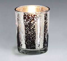 Silver Mercury Glass Votive Candle 10hr