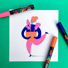 Posca Illustration Original Hand Drawing Handmade Print Etsy In 2021 Pen Illustration Marker Art Hand Illustration