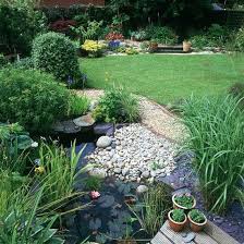 Garden With Arch Of Golden Hop And Clematis Pretty Garden Ideal Home Backyard Landscaping Ponds Backyard Pond Landscaping