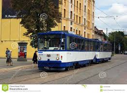 Tramway in Riga, Latvia editorial stock image. Image of urban ...
