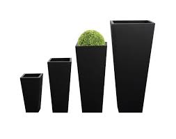 Decorate your home and garden with our versatile range, including wall and indoor house planters and large plant pots. H116cm Zinc Galvanised Black Flared Square Planter By Primrose 146 99