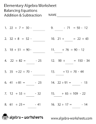 Select number of each type of equations: Addition Subtraction Elementary Algebra Worksheet Printable Elementary Worksheets Basic Math Worksheets Elementary Algebra