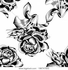 Download 100,000+ royalty free black flower pattern vector images. Seamless Black Roses Vector Photo Free Trial Bigstock