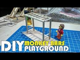 Compatible with all other eastern jungle gym swing set models. 6 How To Simple Miniature Monkey Bars Tutorial Diy Miniature Playground Lego Size Youtube Monkey Bars Diy Monkey Bars Monkey Bars Diy