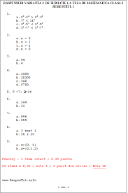 Raspunsuri Varianta 3 De Subiecte La Teza Matematica Clasa 5 Sem 1