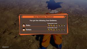 Kakarot's wiki guide and details everything you need to know about unlocking and using soul emblems in game. Dragon Ball Z Kakarot Soul Emblems Guide How To Get Level Up