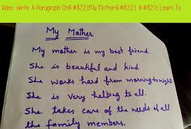 Short Birthday Paragraph For Mom Write A Paragraph On My Mother Writing Writing Paragraph Mother