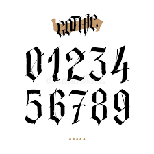 All lowercase letters include ending swashes and alternative font. Gothic Font Tattoo Numbers Novocom Top
