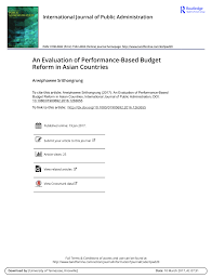 After several years of designing and implementing its. Pdf An Evaluation Of Performance Based Budget Reform In Asian Countries