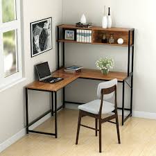 Corner Table Computer Desk Wooden L Shaped Workstation With Storage Shelf Office Affilink Desk Desksetup Desko Home Furniture Home Decor Home Office Design