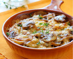 Potato And Mushroom Gratin Recipe With Sour Cream Daisy Brand Recipe Recipes Food Stuffed Mushrooms