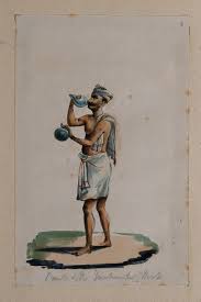 A great addition to your home, beach house or office decor. A Priest Blowing A Conch Shell Watercolour Painting By An Indian Artist Wellcome Collection