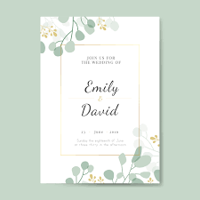 blue vine wedding invitation card