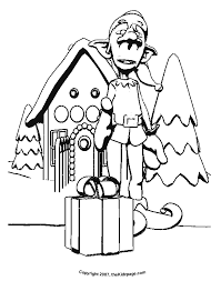 Vikalinka putting together and decorating a gingerbread house is the ultimate holiday baking ac. Elf With Gingerbread House Free Coloring Pages For Kids Coloring Library
