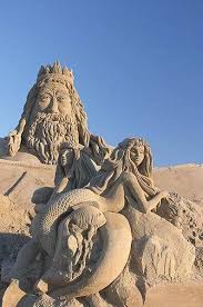 Mermaid Neptune Sand Sculpture Art Sand Art Sand Sculptures Sand Castle