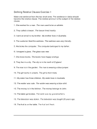 We bought a car last week. Defining Relative Clauses Exercise With Key Sentence Linguistics Waiting Staff