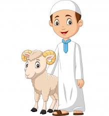 Cartoon Muslim Boy With A Goat Cartoon Sheep Cartoon Cute Drawings
