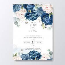 Hand Drawn Floral Wedding Invitation Card Wedding Invitation Cards Floral Wedding Invitations Floral Wedding Invitation Card