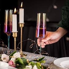 Cup glass is hand blown. Yolife Modern Champagne Flutes Set Of 2 Durable Pearl Crystal Champagne Glasses 6 5 Oz In Dubai Uae Whizz Champagne Glasses