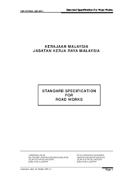 Jkr standard specification for earthwork. Standard Specification For Road Works Standard Specification For Road Works Pdfcoffee Com