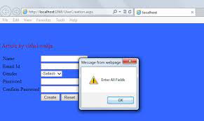 Log onto your icici direct account with your user id and password on customer service page click on' general profile link' and update. Asp Net Form Validation Using Javascript