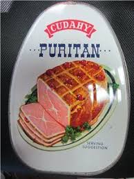 Vintage 1950s 60s Cudahy Puritan Ham Tin Canister 10lb Kitschy Advertising Omaha Ne Rare Fully Cooked Boneless Skinless Super Trim Food Cooking Ham