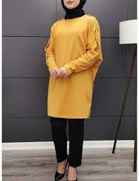 dugme detayli yarasa kol tunik hardal moda stilleri tunik trendler