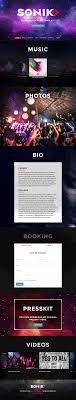 Sonik Is A Niche One Page Html Template Targeted At Djs Producers Or Musicians The Long Scrolling Responsive Temp Music Websites Musician Website Press Kit