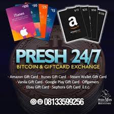 Bitcoin gift card exchange flyer. Presh Prexcido Twitter
