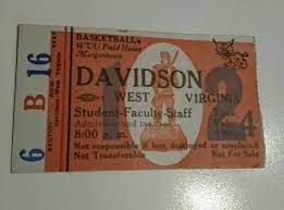 You Are Bidding On The Very Nice Vintage Condition Wvu Vs Davidson 1969 Basketball Used Ticket Stub Please Look A Basketball Vintage Sports Sports Memorabilia