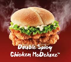 Image result for McDonalds Double Spicy Chicken McDeluxe